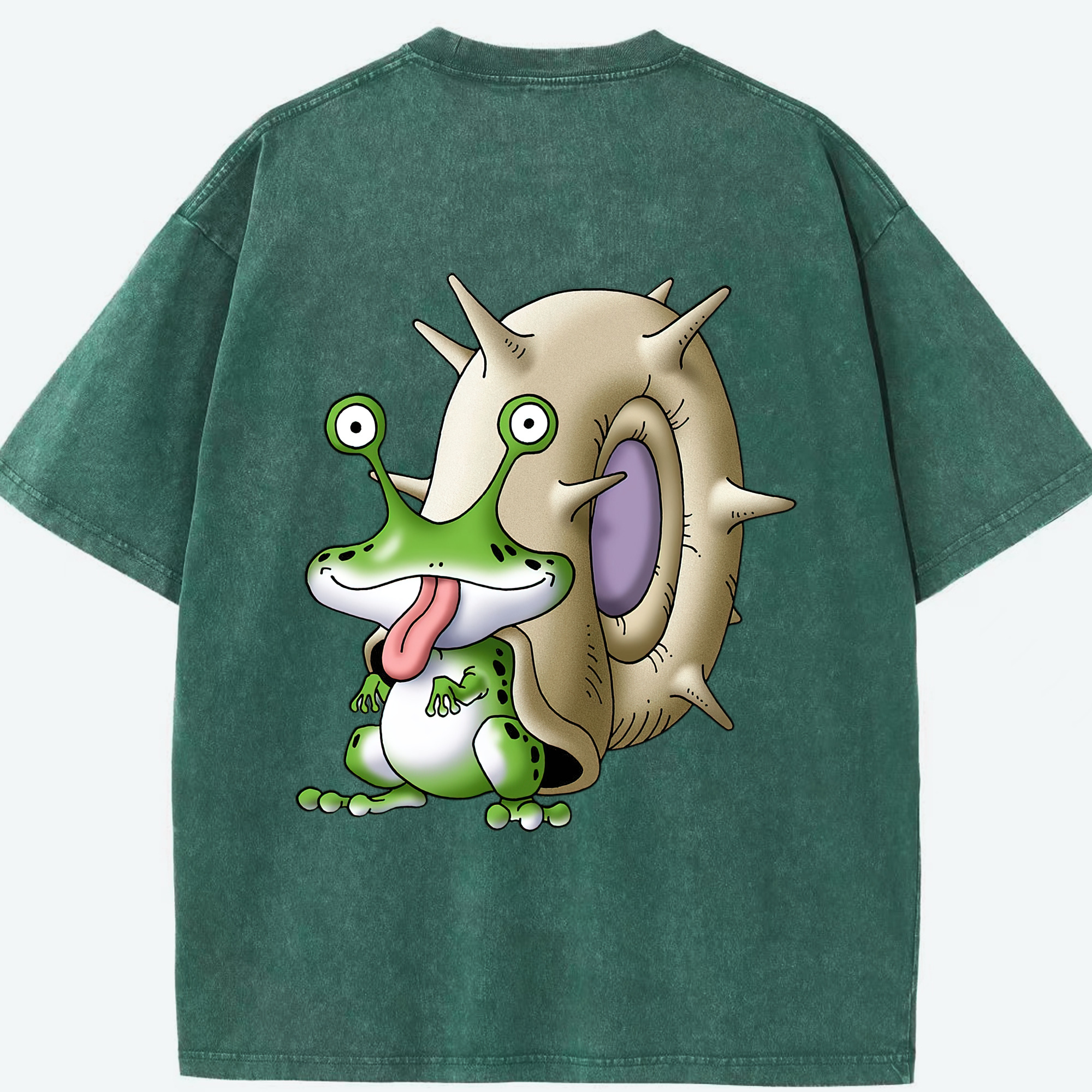 （画像用） ドラゴンクエスト Doragon Kuesuto Dragon Quest 綿100% ヴィンテージ風 半袖Tシャツ（背面プリント）